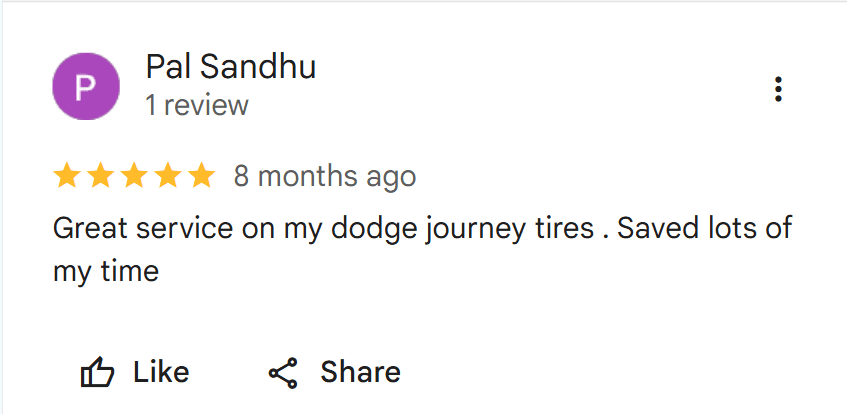 Screenshot of a verified Google Maps review for UNI Tires